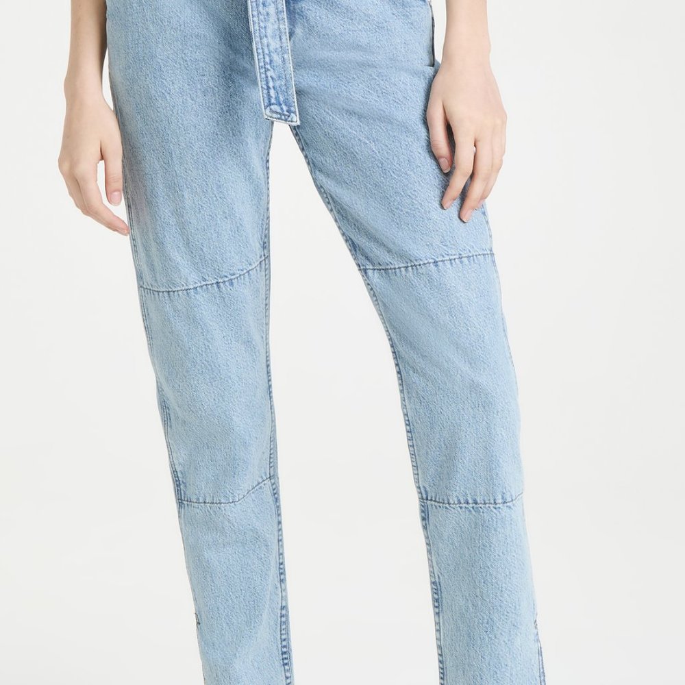 Rag & Bone Mia Yoke Straight Leg Jeans in Clean Lou - Picture 3 of 7